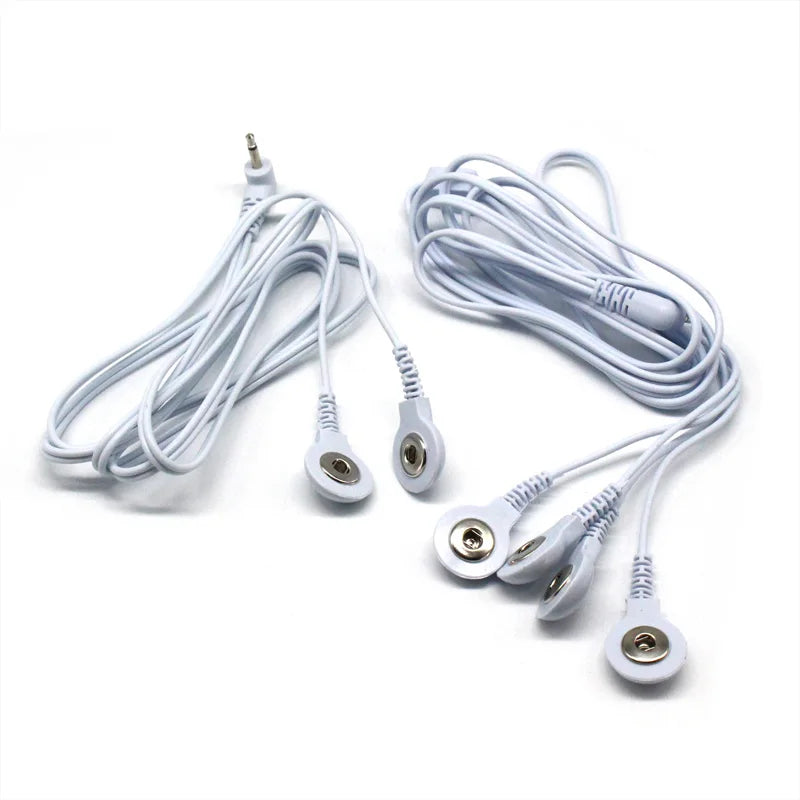 2/4 Way 3.5mm Button Tens Acupuncture Massager Cable Line Wire for Digital Tens Machine Electrical Nerve Muscle Stimulator