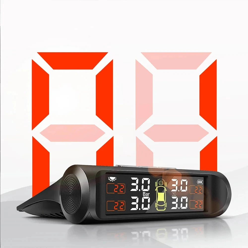 K01 TPMS Solar Sensor Intelligence Wireless Tire Pressure Monitoring System Auto Security Alarm Device With 4 Sensors