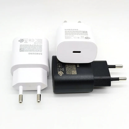 Samsung 25W Super Fast Charger Type C Adapter For Galaxy S24 S23 S20 S21 S22 Plus Note 20 10 A55 A35 A25 A15 Z Flip Fold 6 5 4 3