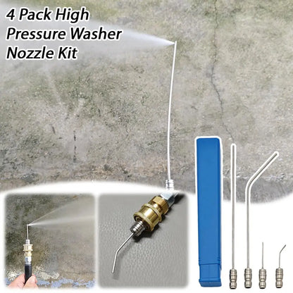 4Pc Cleaning Nozzle Water Gun High Pressure Needle Nozzle Straight/Side Jet For AC & Car Washer Tanks Gap Deep-Cleaning