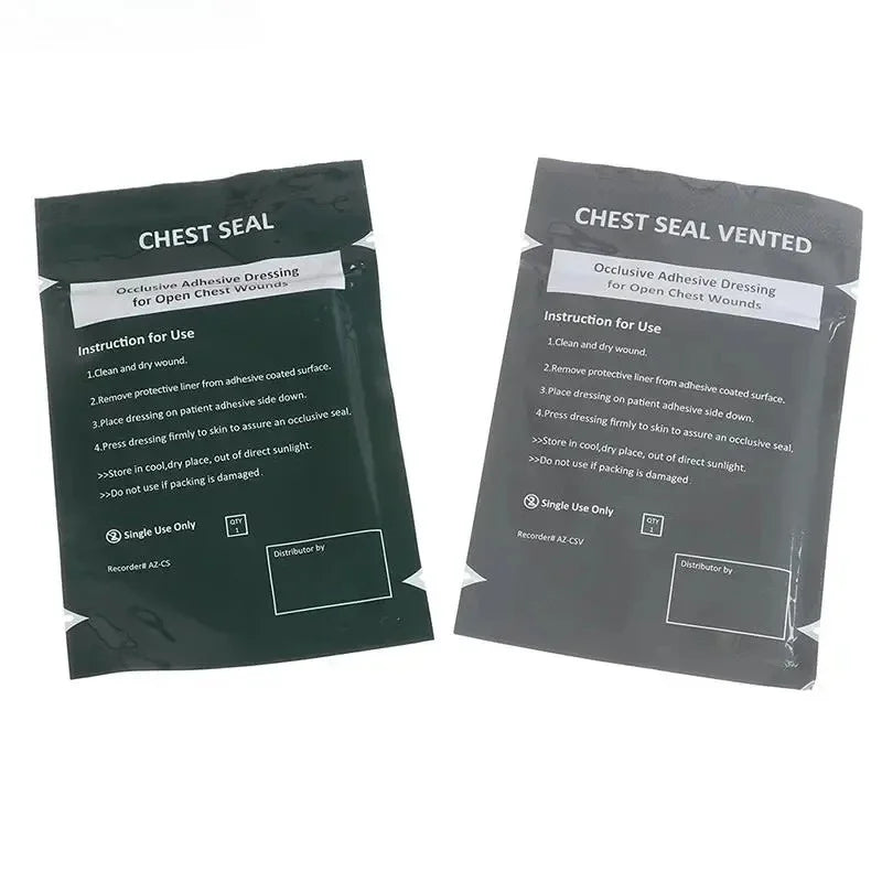 Chest Seal Wound Care for Emergency or Tactical Situations Advanced Adhesive Sterile Transparent Lightweight Vent Life-Saving