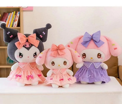 30cm Sanlio Purple Dress Kuromi Stuffed Plush Toy Cute Anime Surrounding Melody Plush Doll Gift for Girlfriend's Birthday
