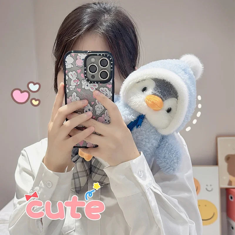 New Cute Penguin Plush Toy Baby Comforting Sleep Doll Fluffy Penguin Wearing Clothes Hats Stuffed Animal Pillow Birthday Gifts