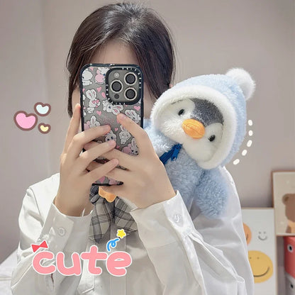 New Cute Penguin Plush Toy Baby Comforting Sleep Doll Fluffy Penguin Wearing Clothes Hats Stuffed Animal Pillow Birthday Gifts