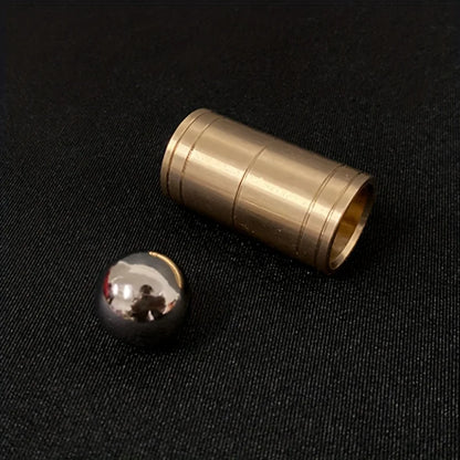 Ball & Tube Mystery (Brass) Close up Magic Tricks Illusions Gimmick Fun Magic Balls Rises Falls Stage Magic Magician Toys