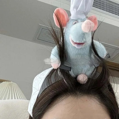Disney Ratatouille Hairband Cartoon Plush Doll Headband French Wide-brimmed Hairpin Photo Headdress Creativity Kawaii Girl Gift