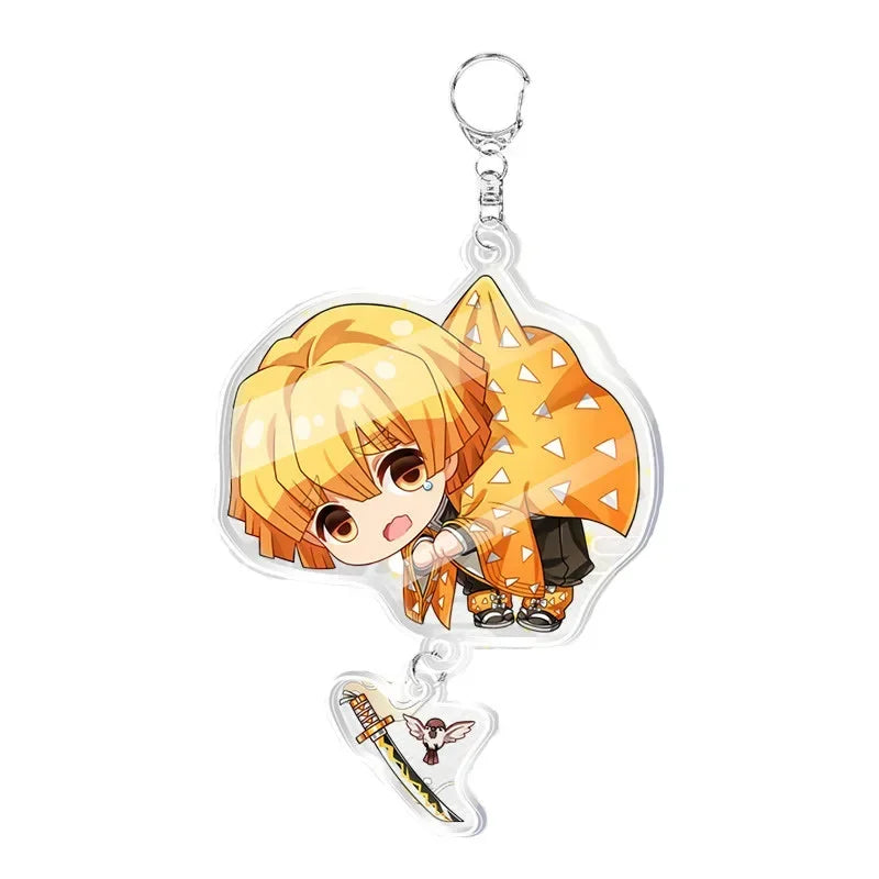 5pcs Demon Slayer Pendant Kimetsu No Yaiba Blade of Ghost Keychain Acrylic Bag Pendant Car Key Chain Gift Accessories gift