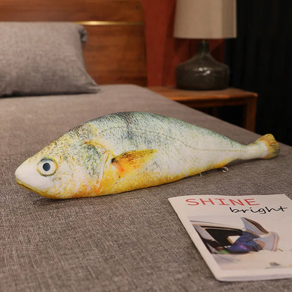 New Simulation Large Yellow Croaker Plush Toys Lifelike Fish Dolls Stuffed Soft Throw Pillow Sleeping Cushion Decor Gift
