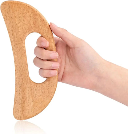 Wooden Cellulite Massager - Full Body Gua Sha Tool for Muscle Scraping & Back Massage, Natural Wood Care