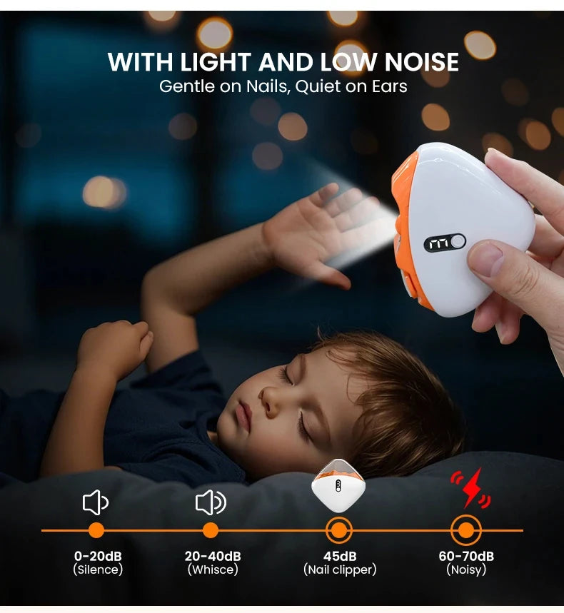 Automatic Electric Nail Trimmer & Polisher with LED Light - Safe Nail Care for Adults & Babies