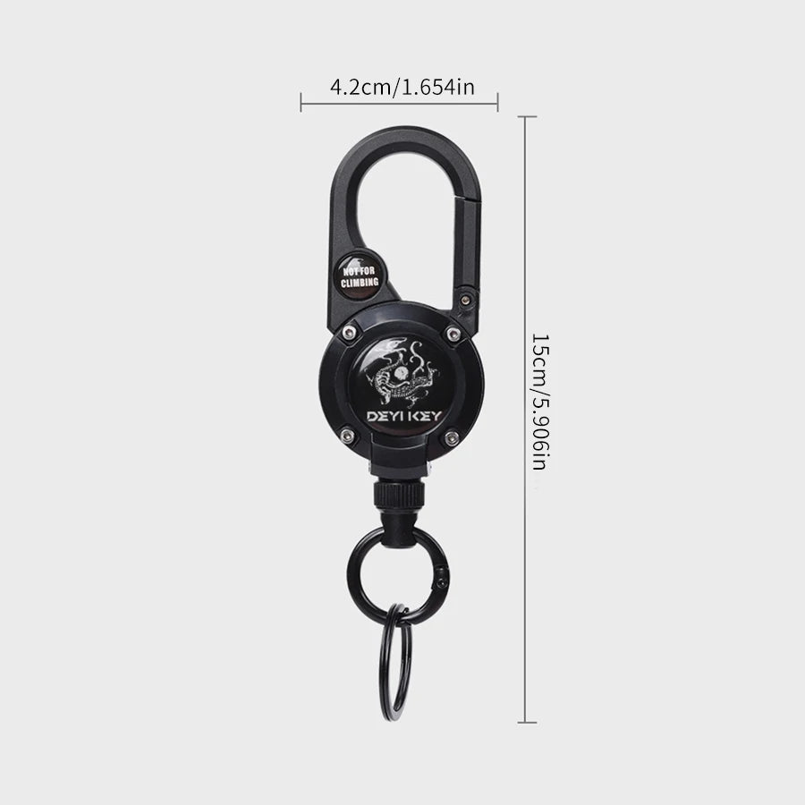 Rope Retractable Pull Reel Steel Wire Carabiner Key Chains Buckle Holder Outdoor Sporty Keychain Multiple Tool Anti-Theft