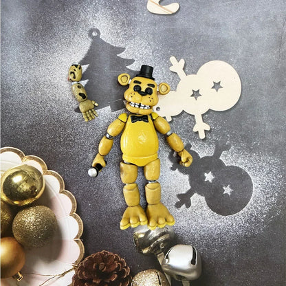 14CM FNAF Figures Nightmare Freddy Bonnie Foxy Chica Action Figure Movable Blacklight Freddy Frostbe PVC Model Collection Toys