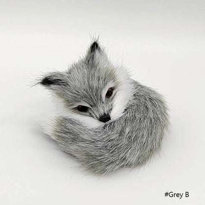 Mini Cat Rabbit Fox Owl Simulation Fur Model Plush Cats Action Figures Decor Gifts Imitation Animal Doll Home Decor Ornaments