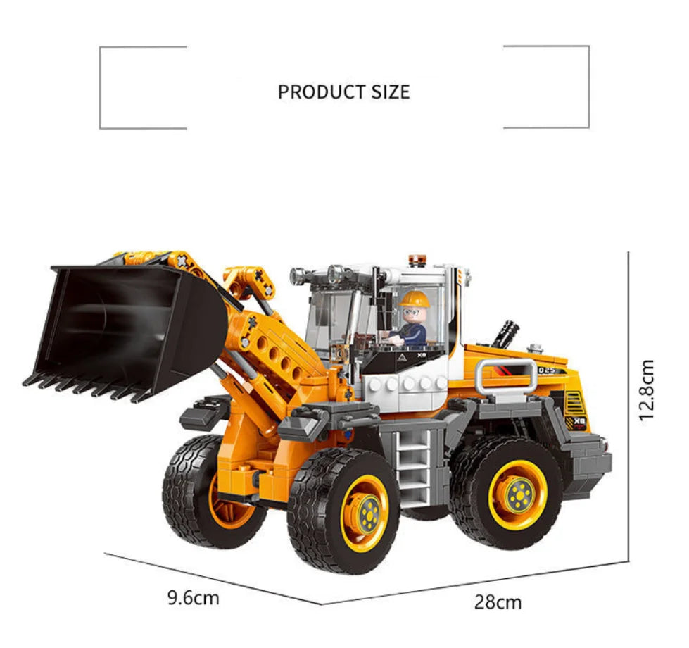 City technical MOC WheelLoader Car Heavy Mining Truck Crane Building Blocks DIY Engineering Excavator Bricks Toy For Children