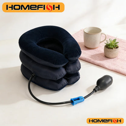 Inflatable Air Cervical Traction Neck Stretcher - 1 Tube Orthopedic Pillow Collar Pain Relief Medical Tractor