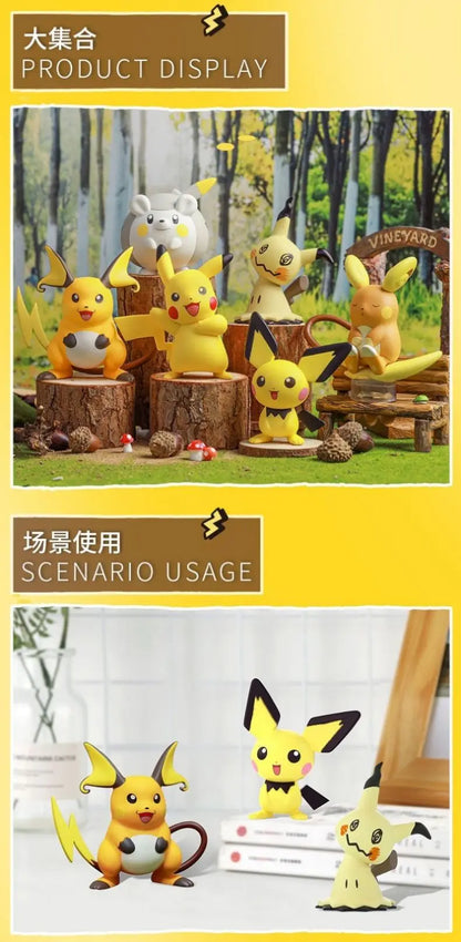 Hot Pokemon Anime Figures Kawaii Pikachu Pichu Togedemaru Alola Region Raichu Mimikyu Toys Model Collect Dolls Gift For Kids Boy