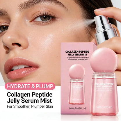 Collagen Peptide Jelly Serum Mist Plumping Smoothing Dry Skin Brighten Firming Deep Hydrating Spray Serum with Collagen Peptides