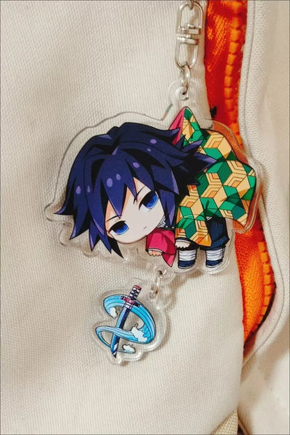 5pcs Demon Slayer Pendant Kimetsu No Yaiba Blade of Ghost Keychain Acrylic Bag Pendant Car Key Chain Gift Accessories gift