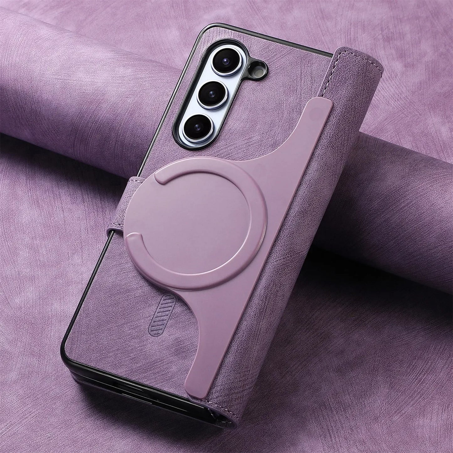 2 in 1 Magnetic Zipper Cards Solt Wallet Leather Case For Samsung Galaxy Z Fold 8 ultra 7 6 5  Wireless Charging Bag Purse Cover