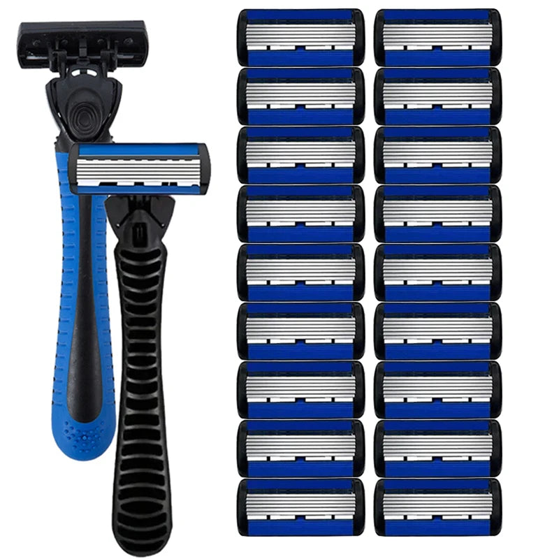 1pcs Safety Blade Razor, 6-Layers Manual Safety Razor, Washable Stainless Steel Streamline Blade For Travel Home Use