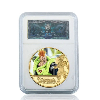Dragon Ball Gold Plated Gold Coin Son Goku Vegeta Commemorative Coins Children Classic Anime Peripherals Collection Toy Souvenir