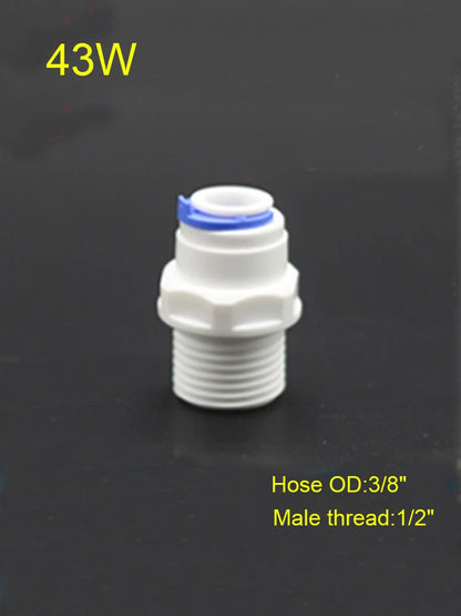 Reverse Osmosis Quick Coupling 1/4" 3/8" OD Hose Connection Tee Y Connector 2 Way Straight RO Water Plastic Pipe Fitting