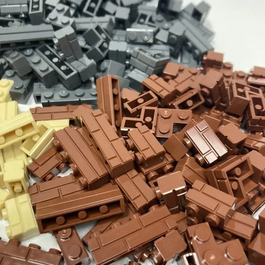 100/120Pcs MOC Building Block Simulation City Wall Brick Building Block Model Building Accessories Castle Construction Toys