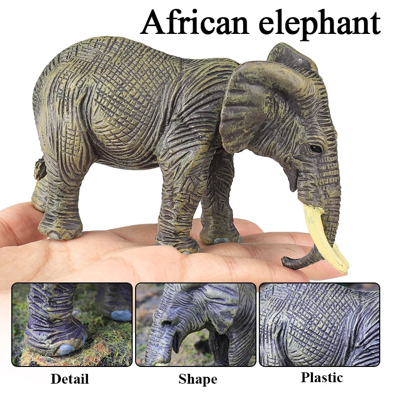 Oenux African Wild Animals Elephant Model Simulation Big Mammoth Action Figures Figurine PVC Educational Toy For Kids Gift