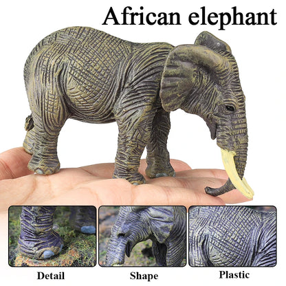 Oenux African Wild Animals Elephant Model Simulation Big Mammoth Action Figures Figurine PVC Educational Toy For Kids Gift