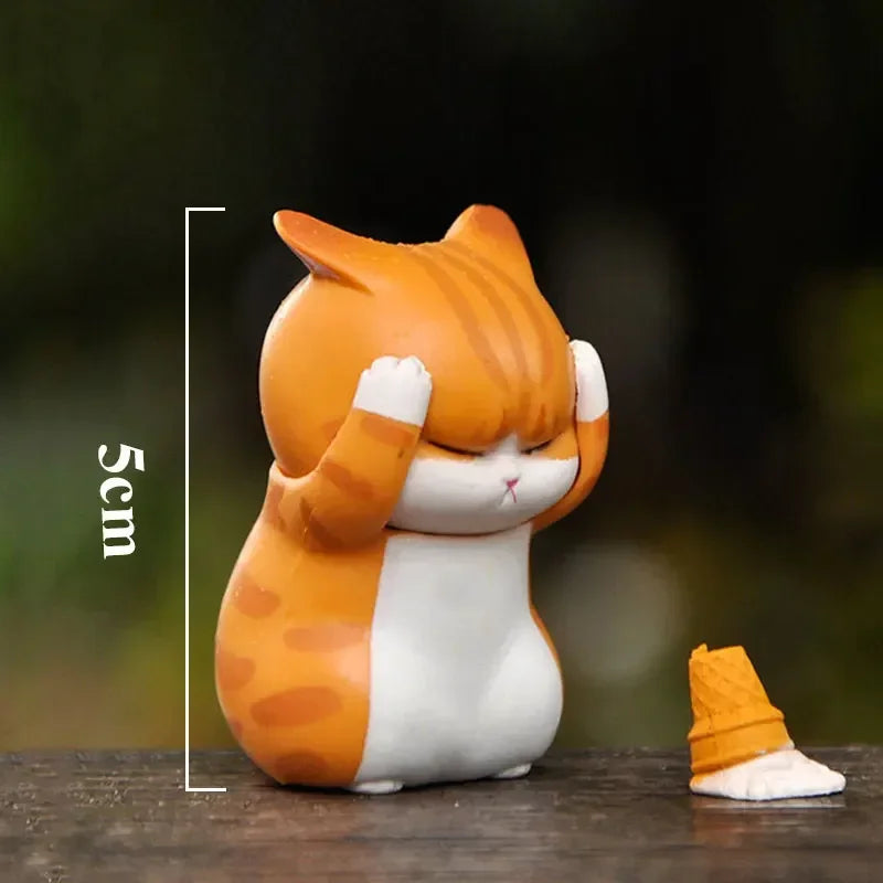 3/1Pc Mini Cat Blind Box Anger Orange Cat Cute Figures Ornaments Mystery-box Office Desktop Computer Decoration Children's Gift
