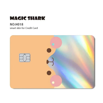 Magic Shark Skull Panda Hunter Broke Blue Eyes Dragon Laser Holographic Sticker Cover Film Skin for Credit Bank Debit Card
