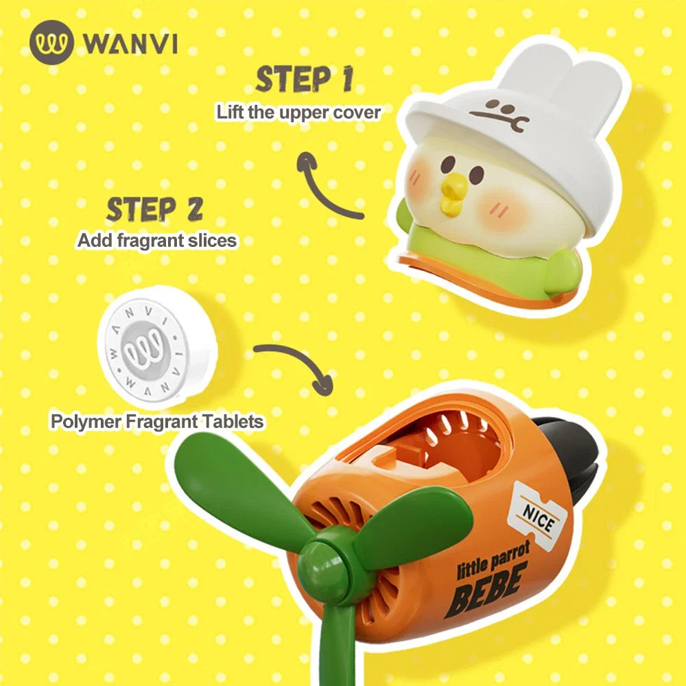 Cool Bear Pilot Car Air Freshener Rotating Propeller Air Outlet Perfume Fragrance Flavoring 자동차 공기 청정기 Accessories 방향제 차량용