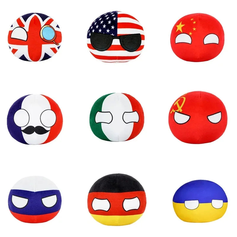 10cm Cute Countryball Polandball Plush Stuffed Dolls Anime Short  Toys Mini Pillow Bag Key Ring Pendant Cosplay Gifts