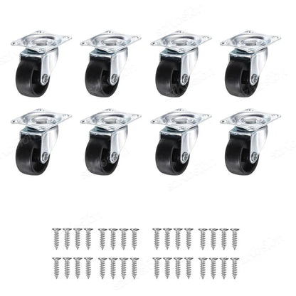 8/4/2Pcs 1/1.25/1.5/2inch PVC Furniture Caster Wear Resistant Mute Universal Heavy Trolley Wheels 360 Degrees Swivel Castor