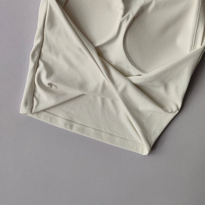Sexy Short Backless Fixed Chest Pad Sports T-shirt Vest Women's Tight Fitting Quick Drying Slimming Yoga Suit Top Clothing