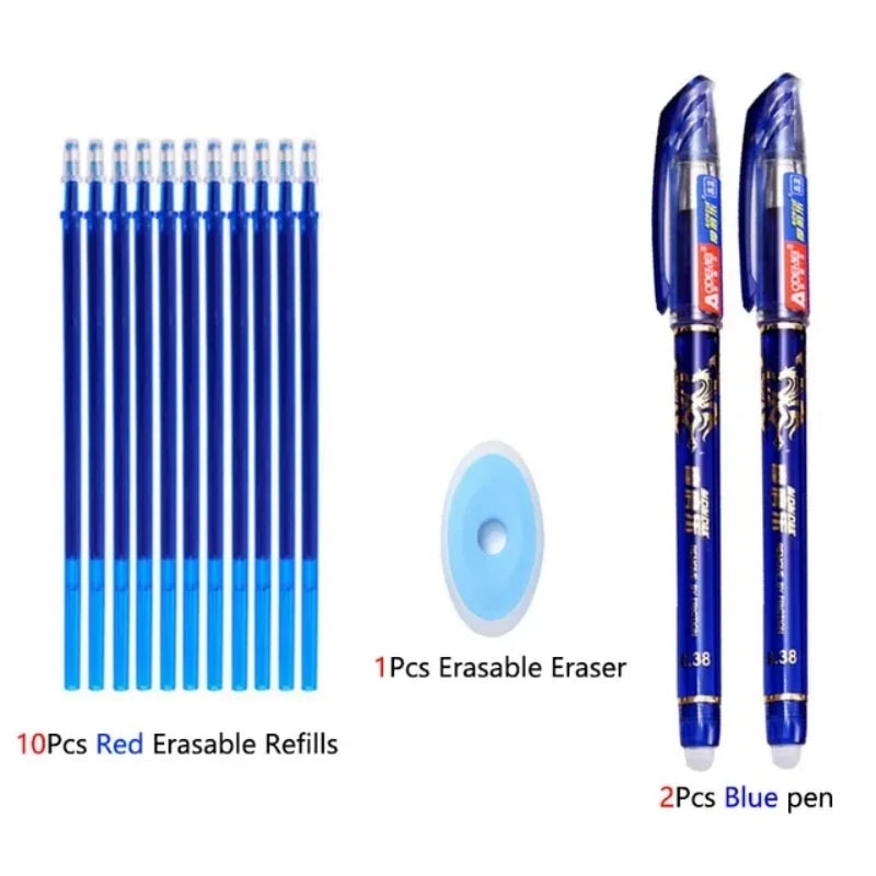 Erasable Gel Pen Set Ballpoint Pens Rod 0.5mm Refills Muti-Colors Ink Washable Handle Stationery School Office Writing Supplies