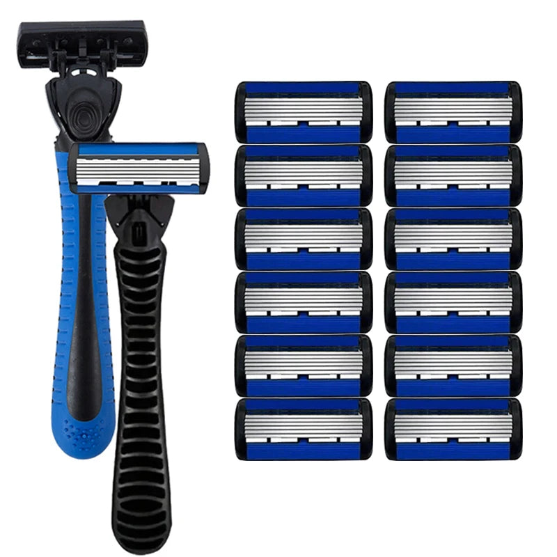 1pcs Safety Blade Razor, 6-Layers Manual Safety Razor, Washable Stainless Steel Streamline Blade For Travel Home Use
