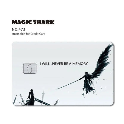 Magic Shark Cartoon Rabbit Warrior Flower Anime Chocolate PVC Sticker Film Skin Cover for Debit Credit Card