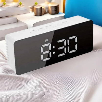 Digital Alarm Clock LED Electronic Desktop Clock with Temperature for Bedroom Home Office Teens Kids