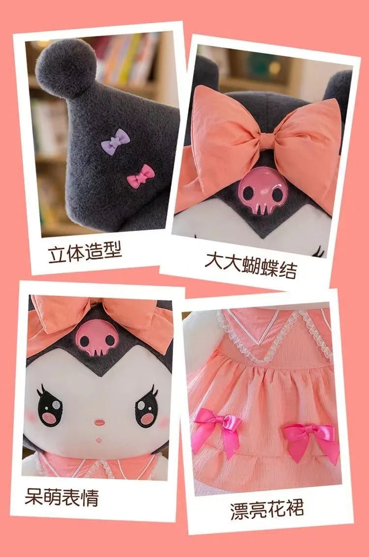 30cm Sanlio Purple Dress Kuromi Stuffed Plush Toy Cute Anime Surrounding Melody Plush Doll Gift for Girlfriend's Birthday