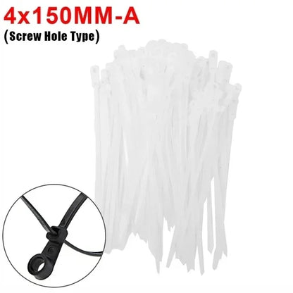 New Screw Hole Nylon Cable Ties Multipurpose Heavy Duty Adjustable Self-locking Cord Ties Organizer Straps DIY Fastening Loop