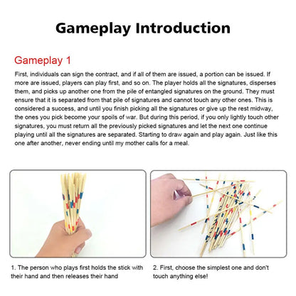 Traditional Mikado Spiel Pick Up Sticks With Box Multiplayer Game Baby Educational Wooden Board Game Stick Funny Desktop Toy