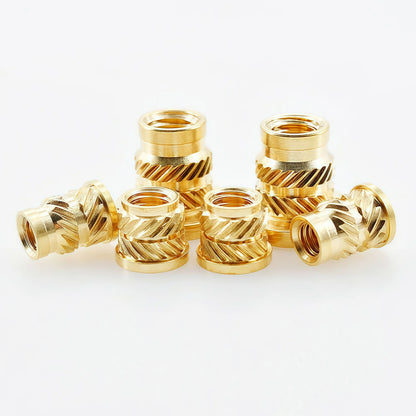 Brass Heat Insert Nut M2 M3 M4 M5 M6 M8 Hot Melt Flange Thread Knurled T-type Copper 3D Printing Injection Embedment Molding Nut