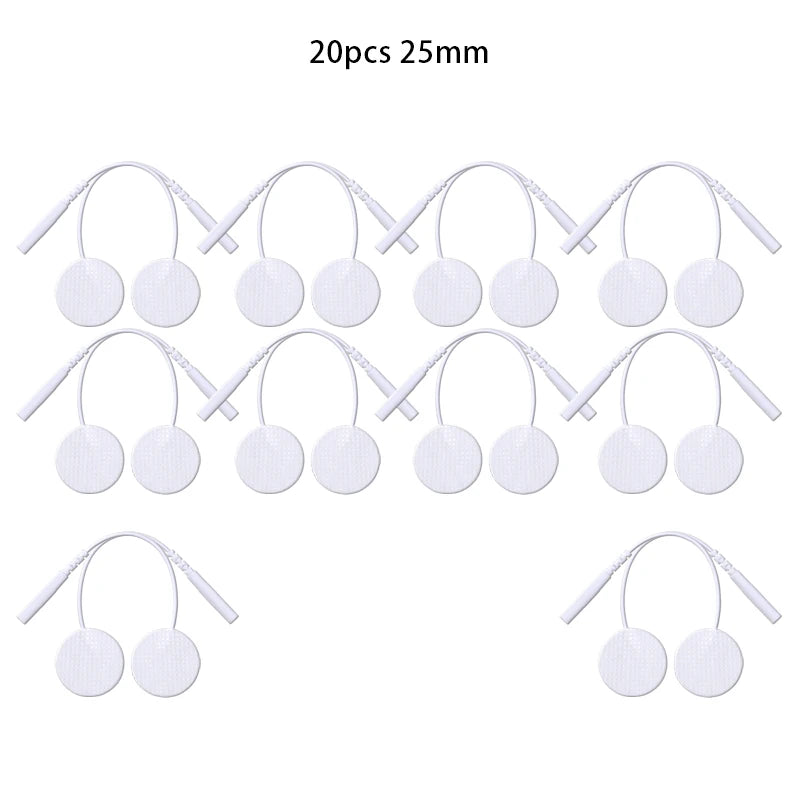 25mm Self-Adhesive Electrode Pads with Conductive Gel for EMS Electric Muscle Stimulator Pulse Massager Replacement Accessory