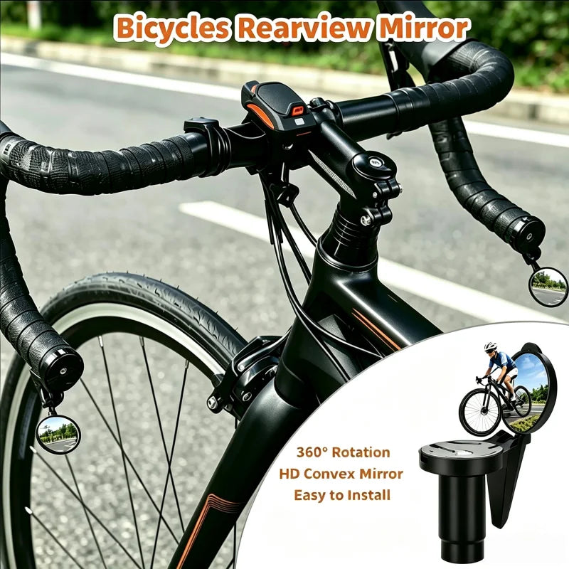 Bicycle Rear View Convex Mirror, 1PC Drop Bar Handlebar Mount Bike Back Sight Reflector, Lightweight Acrylic Lens Cycling Mirror