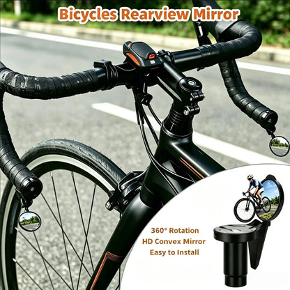 Bicycle Rear View Convex Mirror, 1PC Drop Bar Handlebar Mount Bike Back Sight Reflector, Lightweight Acrylic Lens Cycling Mirror