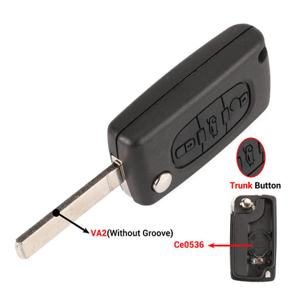 jingyuqin 2/3 Buttons for Peugeot 207 307 308 407 607 807 For Citroen C2 C3 C4 C5 C6 Auto Remote key Case Va2/Hu83 CE0523 CE0536