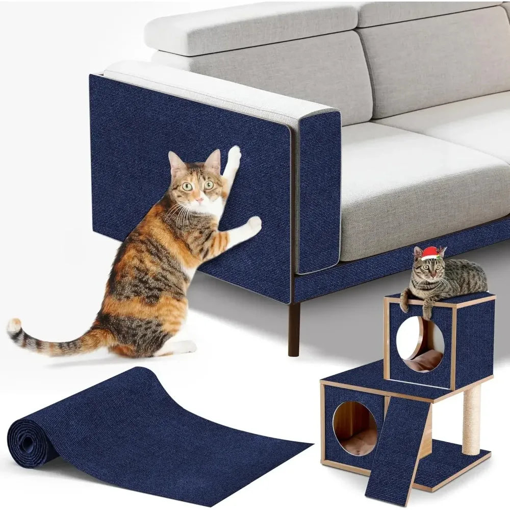 Trimmable Self-Adhesive Carpet Mat Pad Anti Cat Scratch Mat Cat Pet Scratcher Furniture Couch Corner Indoor Sofa Wall Protector