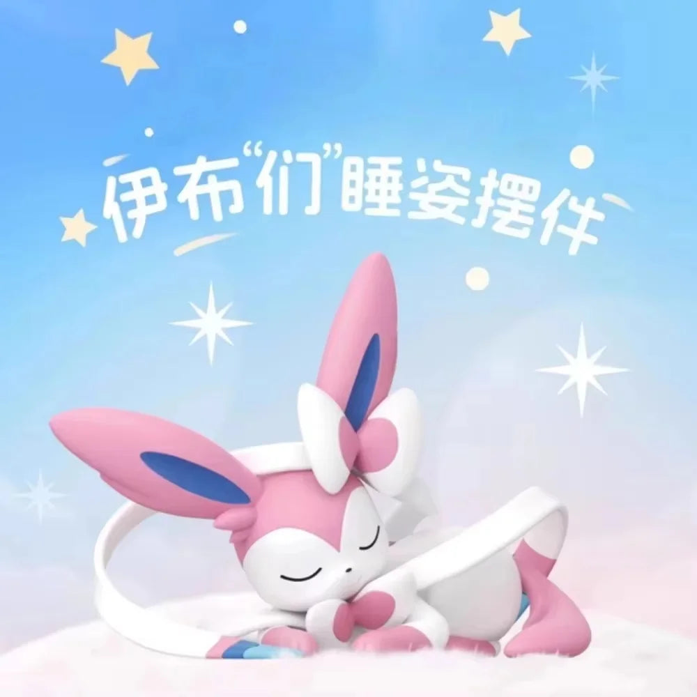 New Genuine Eevee Sleeping Position Series Mystery Box Vaporeon Anime Figurines Sylveon Espeon Umbreon Merchandise  Gift Toy