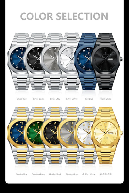 POEDAGAR Luxury Fashion Men's Clock Waterproof Week Date Male Watch Quartz Stainless Steel Business Watches For Man Reloj Hombre